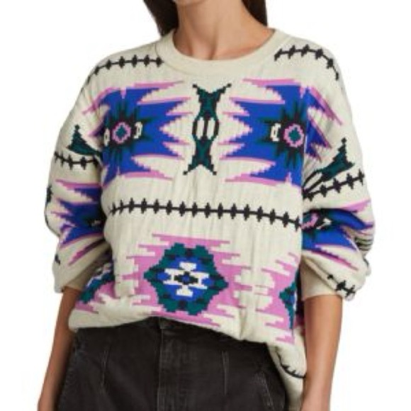 Isabel Étoil Marant Sweaters - Aztec Patterned Cream Sweater